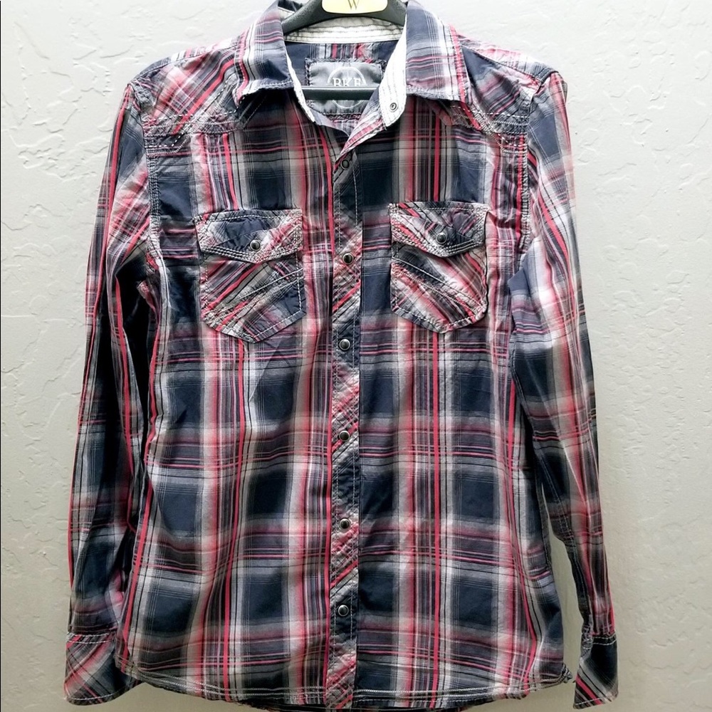 BKE plaid long sleeve button down